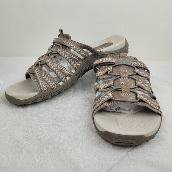 Skechers Outdoor Lifestyle Reggae Repetition tan slide sandals gorpcore beach 9 - Picture 3 of 11